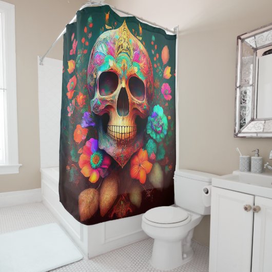 Skull Art Douchegordijn (In situ)