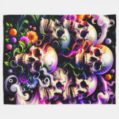 Skull Art Fleece Deken (Voorkant (Horizontaal))