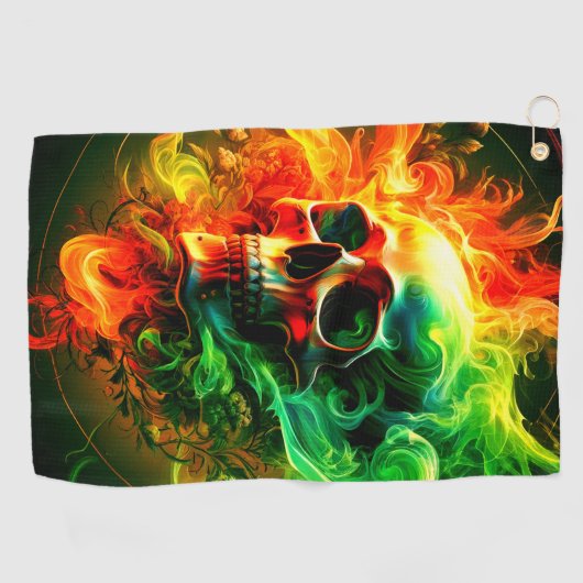 Skull Art Golfhanddoek (Horizontaal)
