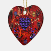 Skull Art Valentijn Keramisch Ornament (Links)