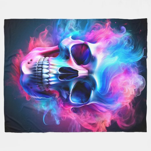 Skull Artwork Fleece Deken (Voorkant (Horizontaal))