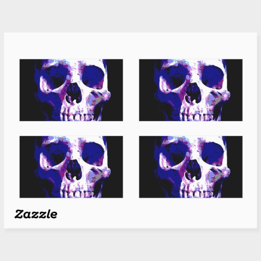 Skull Artwork Rechthoekige Sticker (Vel)