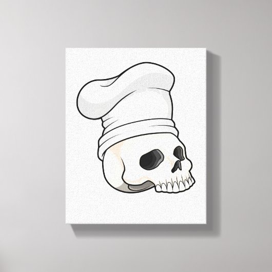Skull as Cook with Chef hat Canvas Afdruk (Voorkant)