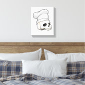 Skull as Cook with Chef hat Canvas Afdruk (Insitu (Slaapkamer))