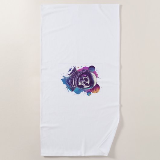 Skull Astronaut Explorer Strandlaken (Voorkant)