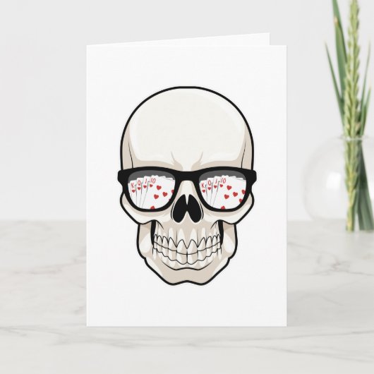 Skull at Poker with Sunglasses Kaart (Voorkant)
