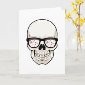 Skull at Poker with Sunglasses Kaart (Gele Bloem)