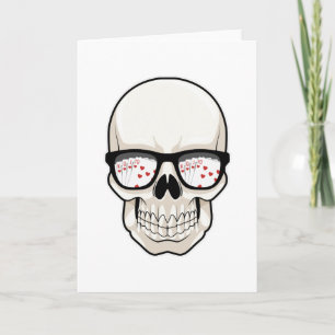 Skull at Poker with Sunglasses Kaart