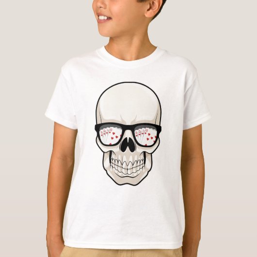 Skull at Poker with Sunglasses T-shirt (Voorkant)