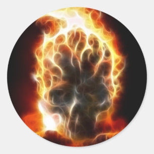 Skull Atomic Bomb Ronde Sticker