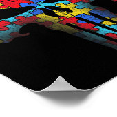 Skull Autism Awareness T-shirt mam Pap Kinder Auti Poster (Hoek)