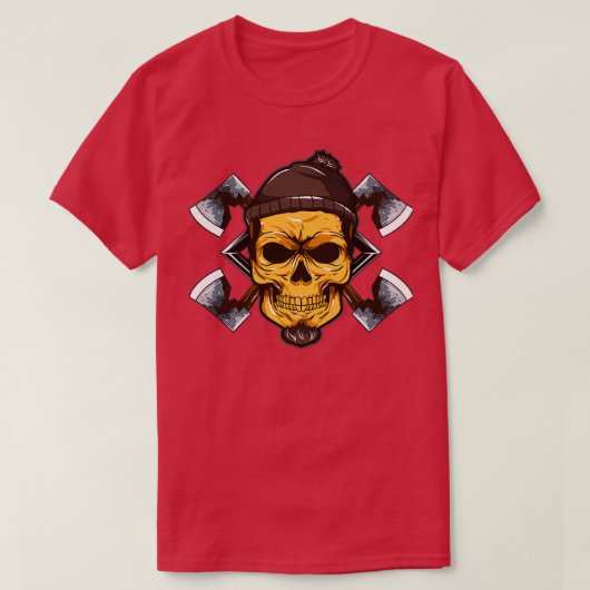 Skull Ax Throwing Art T-shirt (Design voorkant)