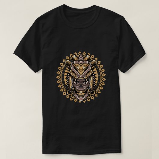 Skull Aztec Warrior Mayan Culture Inca Civilizatio T-shirt (Design voorkant)