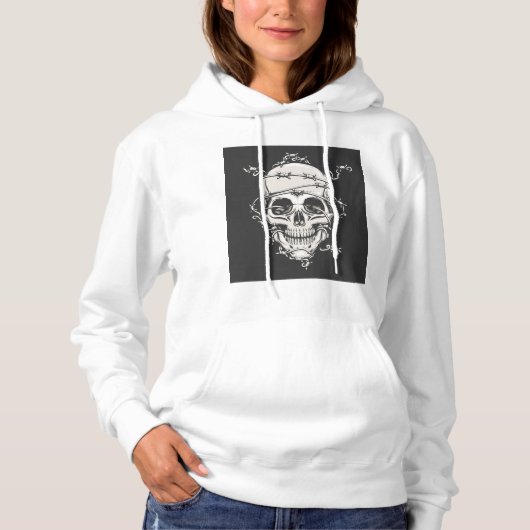 Skull Barbed Wire Hoodie (Voorkant)