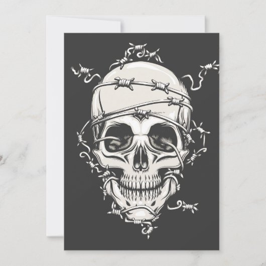 Skull Barbed Wire Kaart (Voorkant)