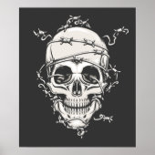 Skull Barbed Wire Poster (Voorkant)