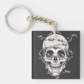 Skull Barbed Wire Sleutelhanger (Voorkant)