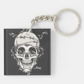 Skull Barbed Wire Sleutelhanger (Achterkant)