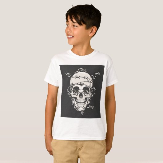 Skull Barbed Wire T-shirt (Voorkant volledig)