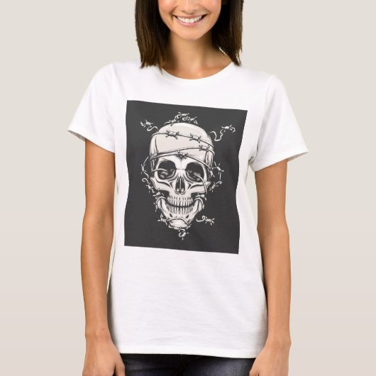 Skull Barbed Wire T-shirt (Voorkant)