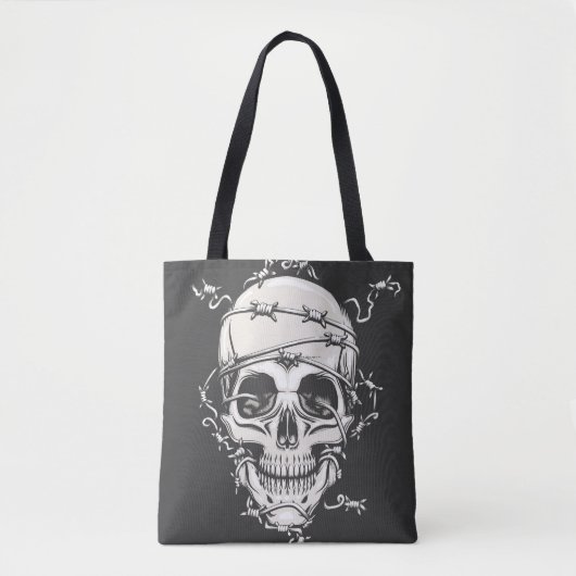 Skull Barbed Wire Tote Bag (Voorkant)