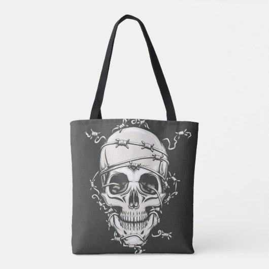 Skull Barbed Wire Tote Bag (Achterkant)
