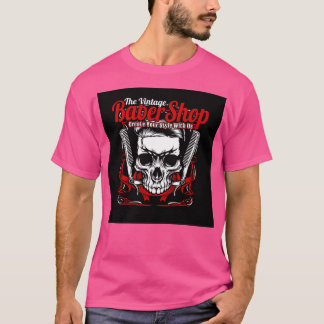 Skull Barber Shop Sign T-shirt