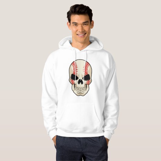 Skull Baseball Sports Hoodie (Voorkant volledig)