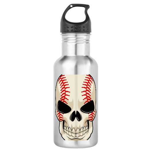 Skull Baseball Sports Waterfles (Voorkant)