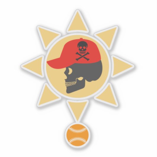 Skull Baseball Sticker (Voorkant)