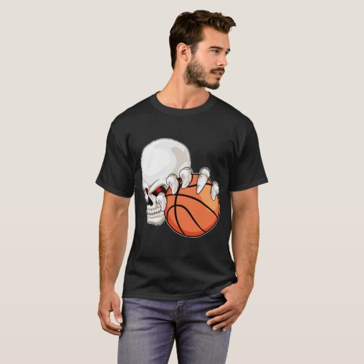 Skull Basketbalspeler Basketbal T-shirt (Voorkant volledig)