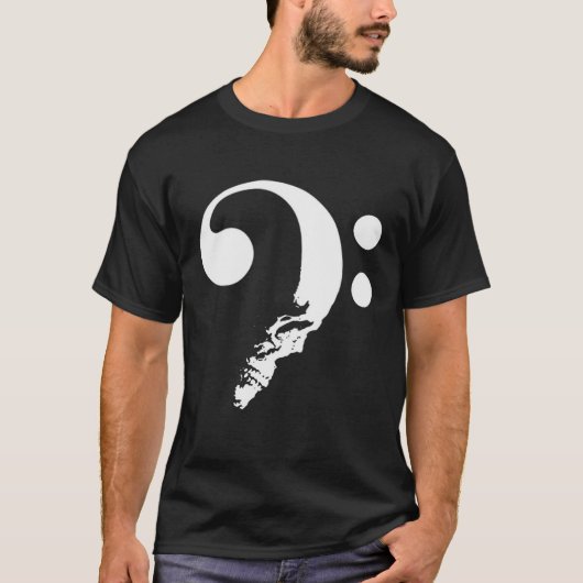 Skull Bass Clef Bass Player Musican Music Lover Gu T-shirt (Voorkant)