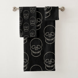 Skull - Bat Black en Bone White Bad Handdoek