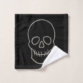 Skull - Bat Black en Bone White Bad Handdoek (Wasdoekje)