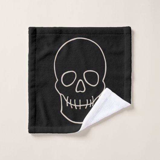 Skull - Bat Black en Bone White Bad Handdoek (Wasdoekje)