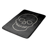 Skull - Bat Black en Bone White Badmat (Gekanteld)