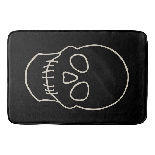 Skull - Bat Black en Bone White Badmat (Voorkant)