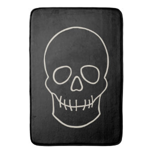 Skull - Bat Black en Bone White Badmat