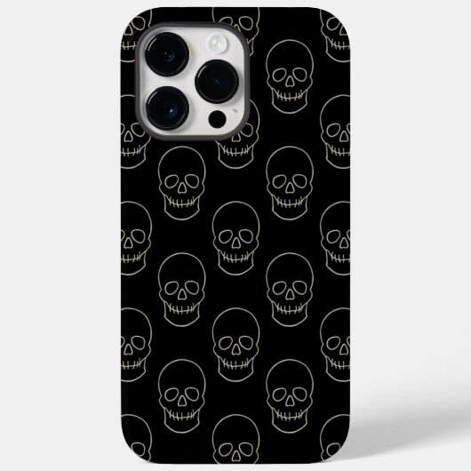 Skull - Bat Black en Bone White Case-Mate iPhone Case (Achterkant)