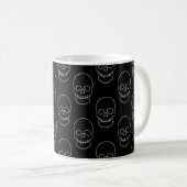 Skull - Bat Black en Bone White Koffiemok (Voorkant rechts)