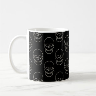 Skull - Bat Black en Bone White Koffiemok