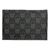 Skull - Bat Black en Bone White Kussensloop (Achterkant-Links)