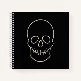 Skull - Bat Black en Bone White Notitieboek