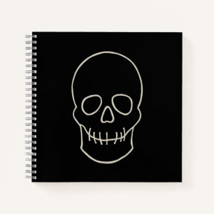 Skull - Bat Black en Bone White Notitieboek