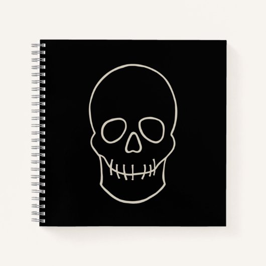 Skull - Bat Black en Bone White Notitieboek (Voorkant)