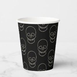 Skull - Bat Black en Bone White Papieren Bekers