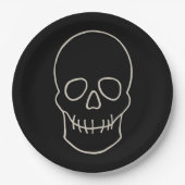 Skull - Bat Black en Bone White Papieren Bordje (Voorkant)