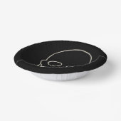 Skull - Bat Black en Bone White Papieren Kommen (Gebogen)