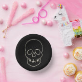 Skull - Bat Black en Bone White Papieren Kommen (Feest)