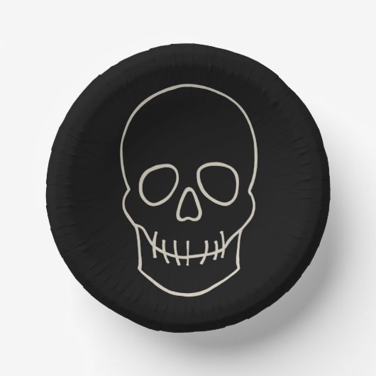 Skull - Bat Black en Bone White Papieren Kommen (Voorkant)
